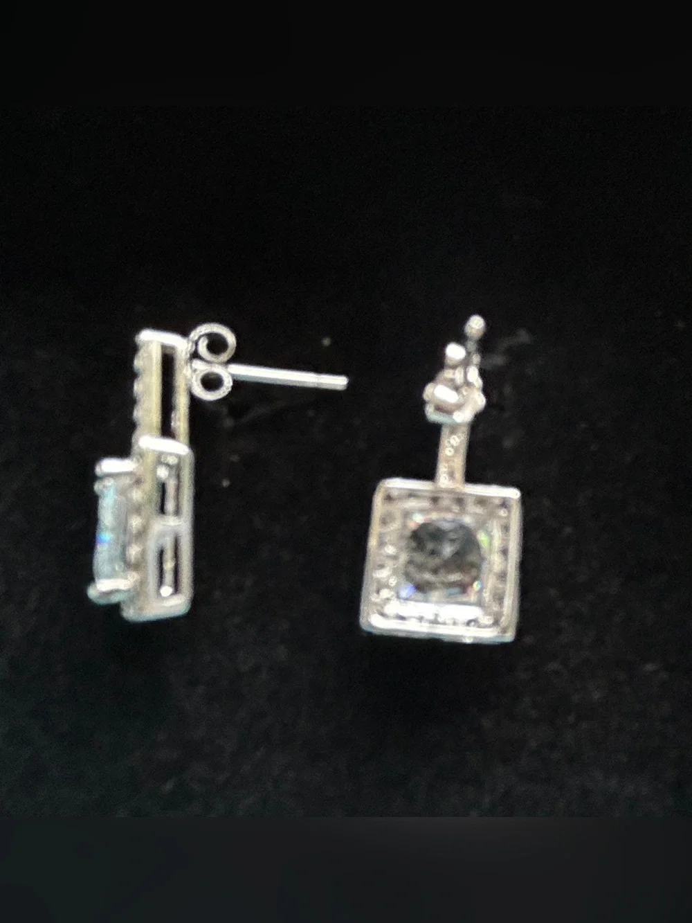 Sterling and cz? Post back earrings. NIB